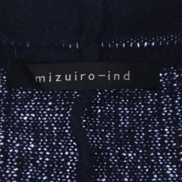 Mizuiro Ind Wool Draped Neck Jacket Navy System Women Used