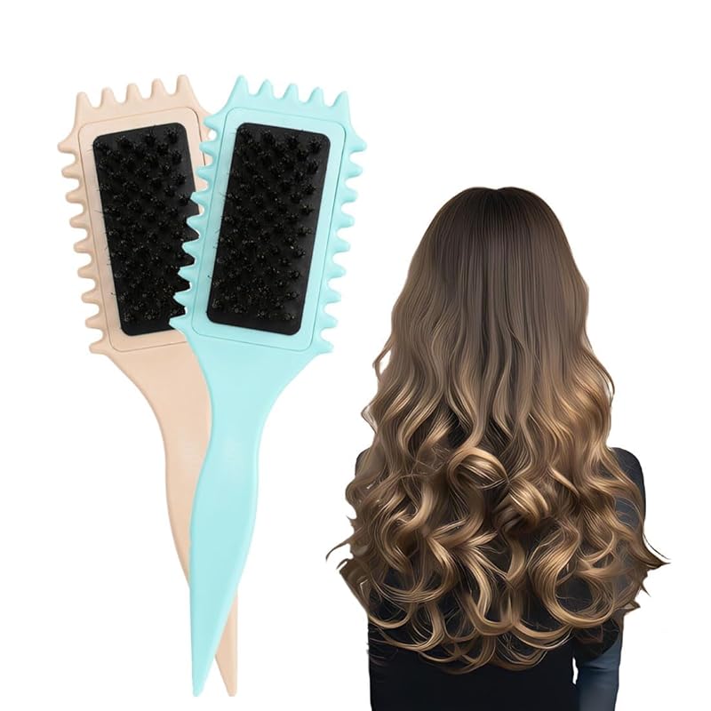 Defining Curved Vented Boar Bristle Brush for Curly and Wet Hair Styling - Women & Men