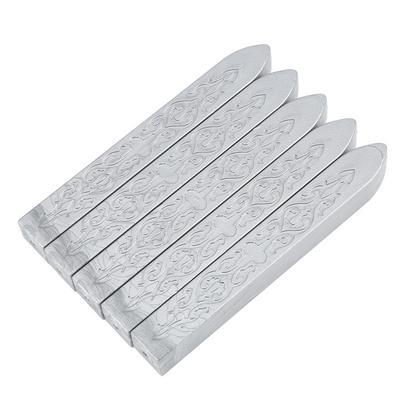 5 Piecesset Sealing Wax Stick Melting Sticks for DIY Manuscript Craft Envelope Letter(silver)