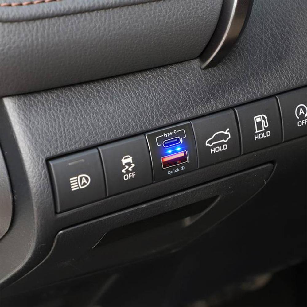 For Toyota Corolla RAV4 Camry 24V 12V 48W Type-C PD USB Chargers QC 3.0 Car Power Adapter Ports Interior Quick Charging Socket
