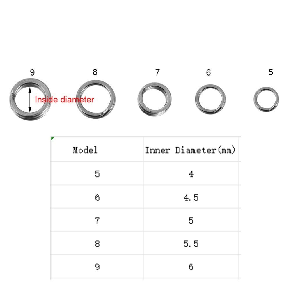Double Flat Wire Fishing Split Rings Stainless Steel Split Rings  Saltwater Fishing
