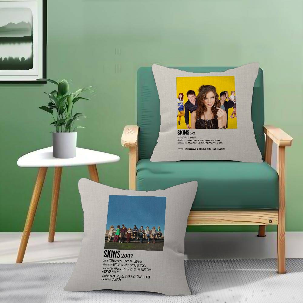 Teen TV Series Skins Generation Pillow Covers Cartoon Sofa Decorative Home Double-sided Printing Short Plush Cute Cushion Cover