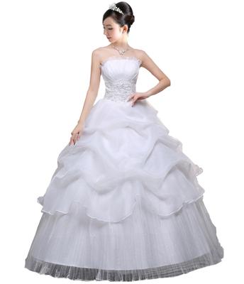 Mariage Cérémonie de mariage [AnW] (Et double) Robe, Après-fête, Princesse, Bustier, Épaules dénudées, Mariage, (6.M + Panier)
