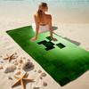 1Pc Green Icon Beach Towel, Quick Dry, Multi-Use for Beach Pool Gym Yoga Home Travel, Christmas, Halloween, Xmas Gift M928844