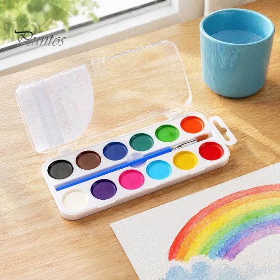 Art Supplies Watercolor Paint Set, Portable Washable Solid Palette, Bright Semi Dry Set Colors Pigment Kit, for Kids And Beginners Illustrations Safe