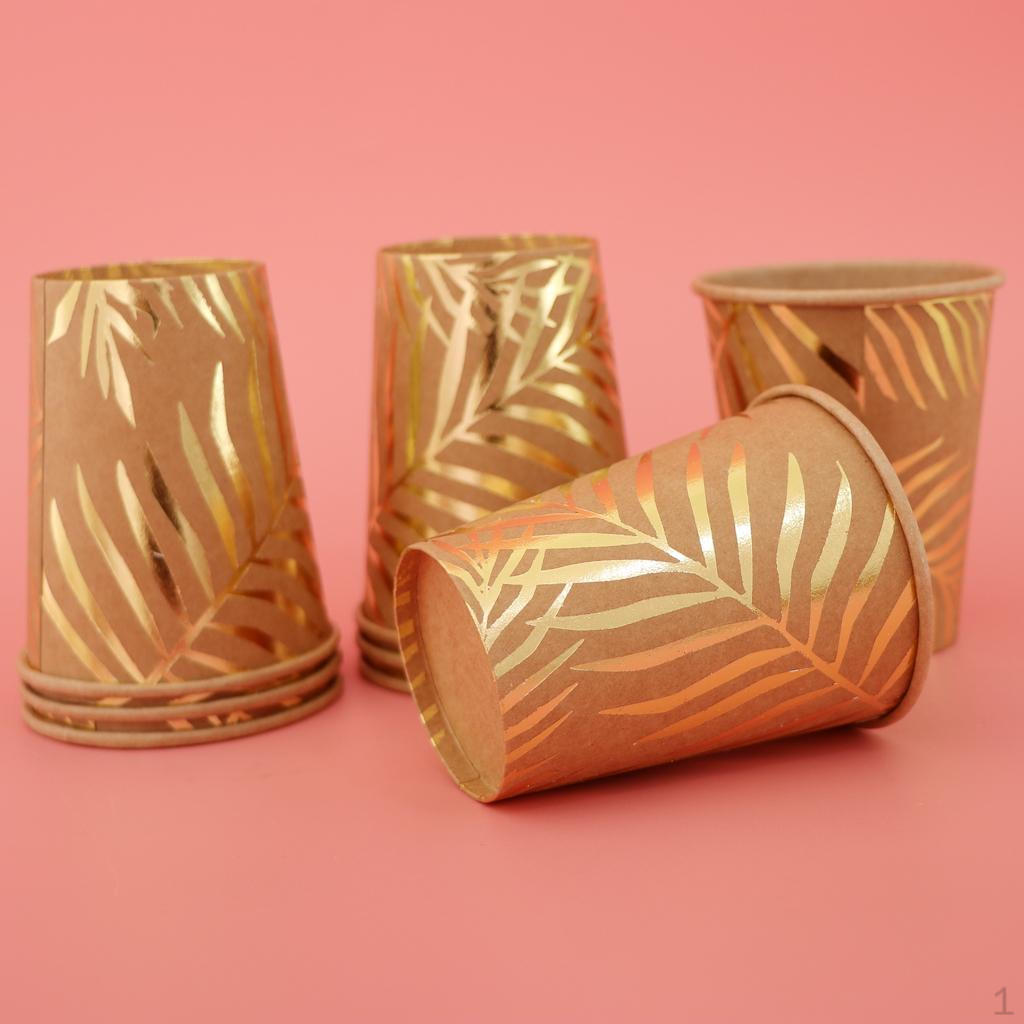 8pcs Vintage Kraft Paper Disposable Cups Birthday Party Tableware Decor