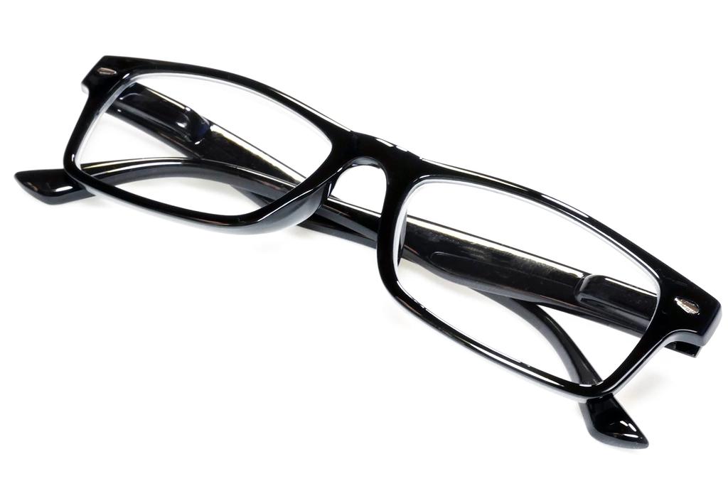 JapaNice 5-Piece Set of Hands-Free Magnifying Glasses with Black Frame and Blue Light Blocking Lenses (2.2x Magnification, Black Frame, Blue Light