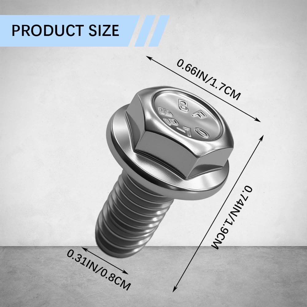4PCS Car Top Front Skid Plate Bolts, Automotive Replacement Bolts, 12 mm Hex Head Stainless Steel Skid Plate Screws Replacement for 4Runner FJ