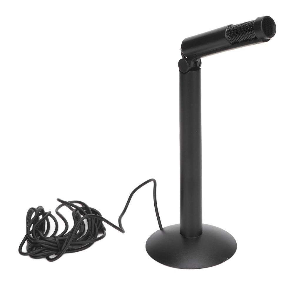 Foldable Desktop Computer Mic Black Portable Condenser Microphone Interview Recording