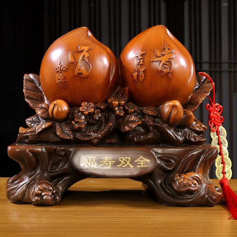 Shoutao Ornaments Birthday Gifts for the Elderly Home Decoration Accessories Resin Crafts Simulation Peach Decoration