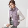 Women's Ultra-Lightweight White Duck Down Vest - Thin Style with Stand Collar