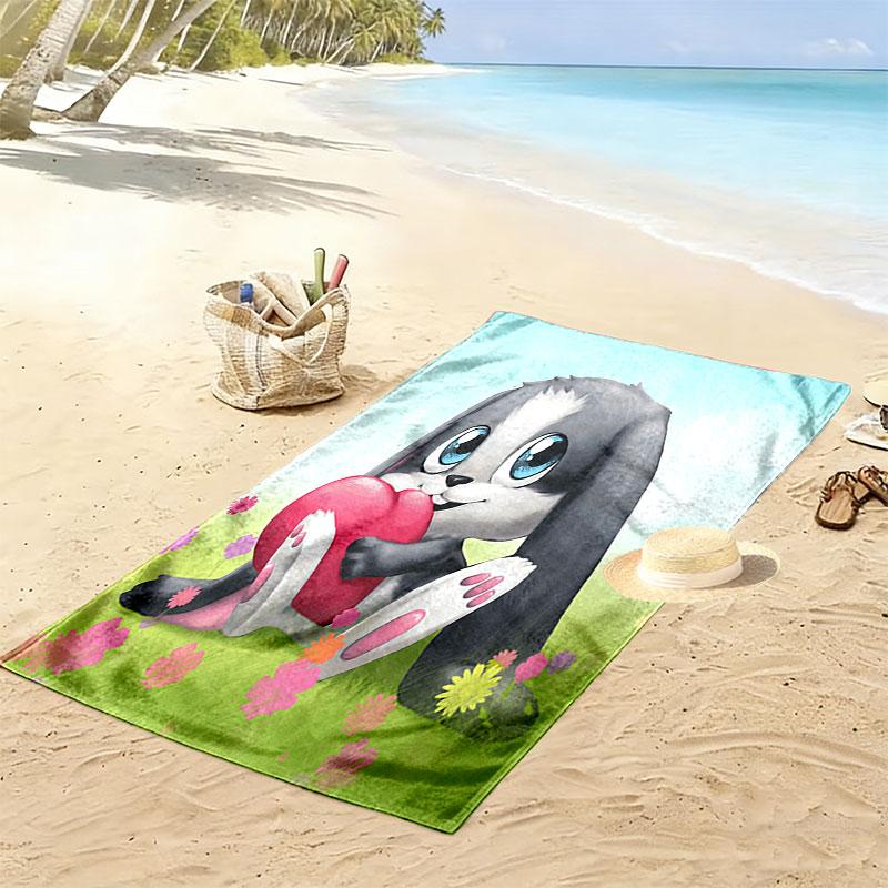 Schnuffel Print Beach Towel, Large Soft Quick Dry Towel for Beach Camping Swimming