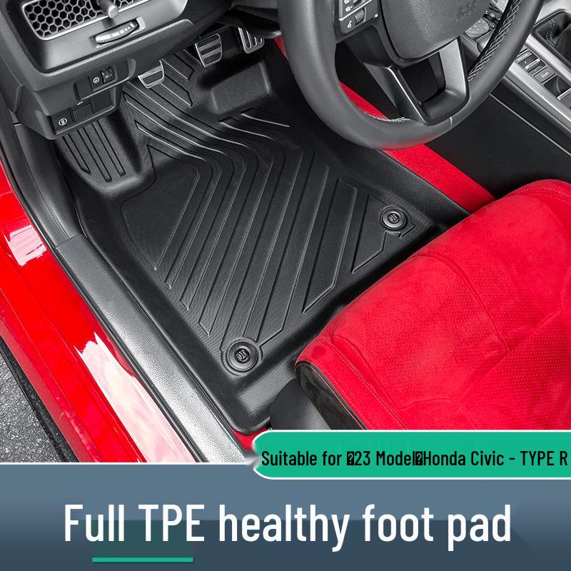 23 Honda Civic Type R Floor Mats: TPE Stain-Resistant Custom Fit for Car and Trunk.