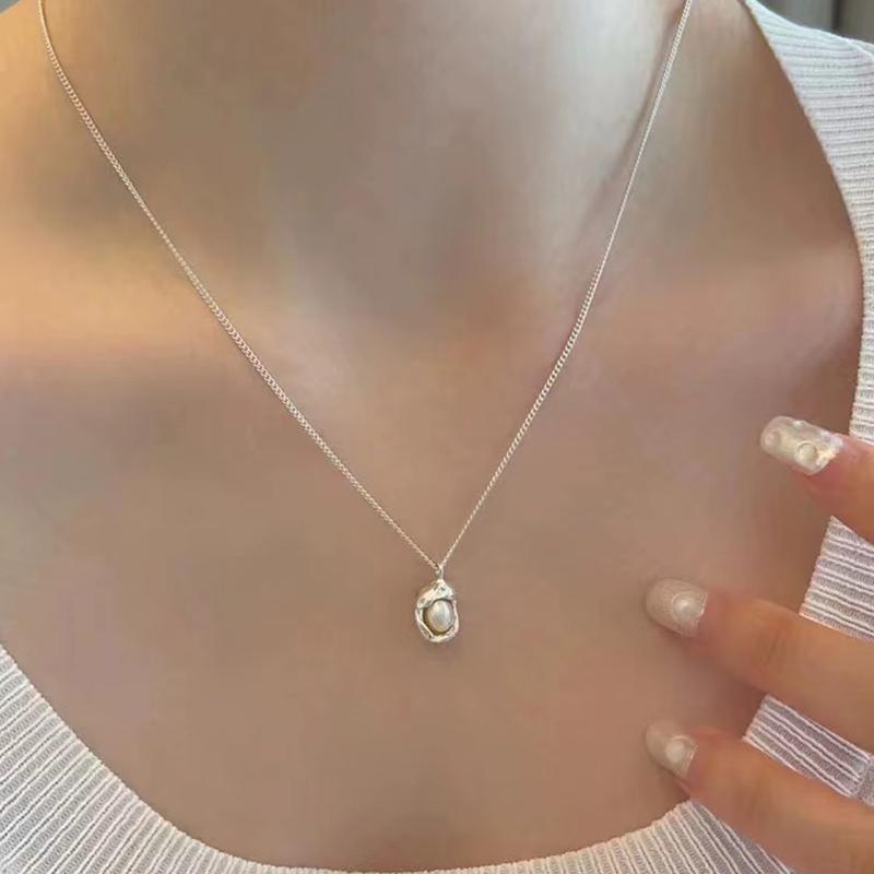 New 925 Silver Necklace Simple Personality Charm Pendant Choker Birthday Gift for Women Exquisite Jewelry