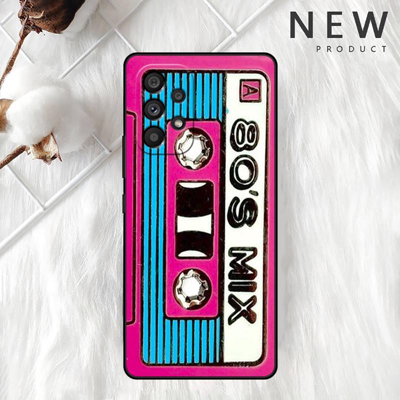 Mixtape Vintage Magnetic Tape Cassette Audio Case For Samsung Galaxy A54 A52 A14 5G A53 A12 A13 A71 A23 A34 A33 A21s Phone Cover