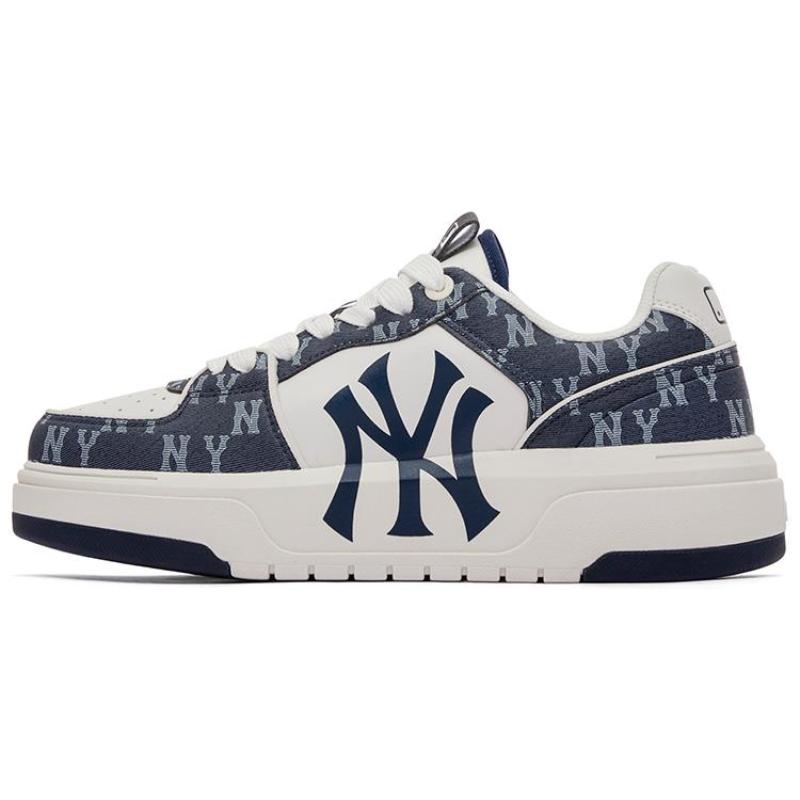 MLB Chunky Liner 24SS Slip Resistant Low top Skateboard Shoes Unisex Marine Blue Sneakers 3ASXCLD4N-50NYS 43