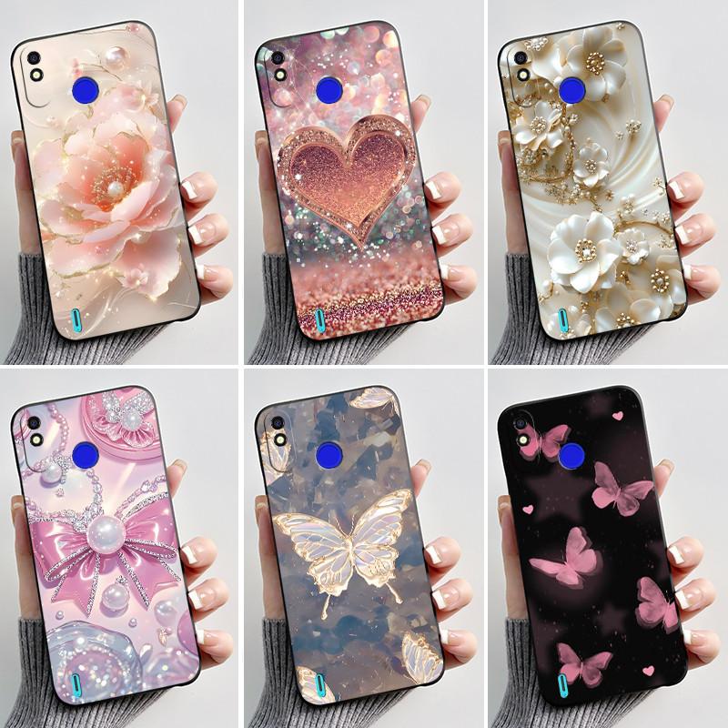 Printed Phone Case For Tecno Spark 4 Lite/POP 3PLUS Funda Capa Soft Silicone Black Shell Cover Cute Flower Cartoon Casing Coque