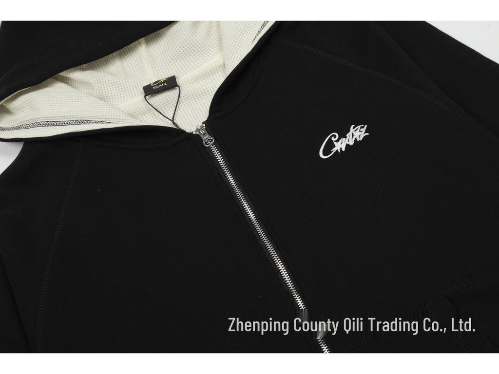 Corteiz Europese Unisex Wafelbrei Geborduurde Hoodie Vest