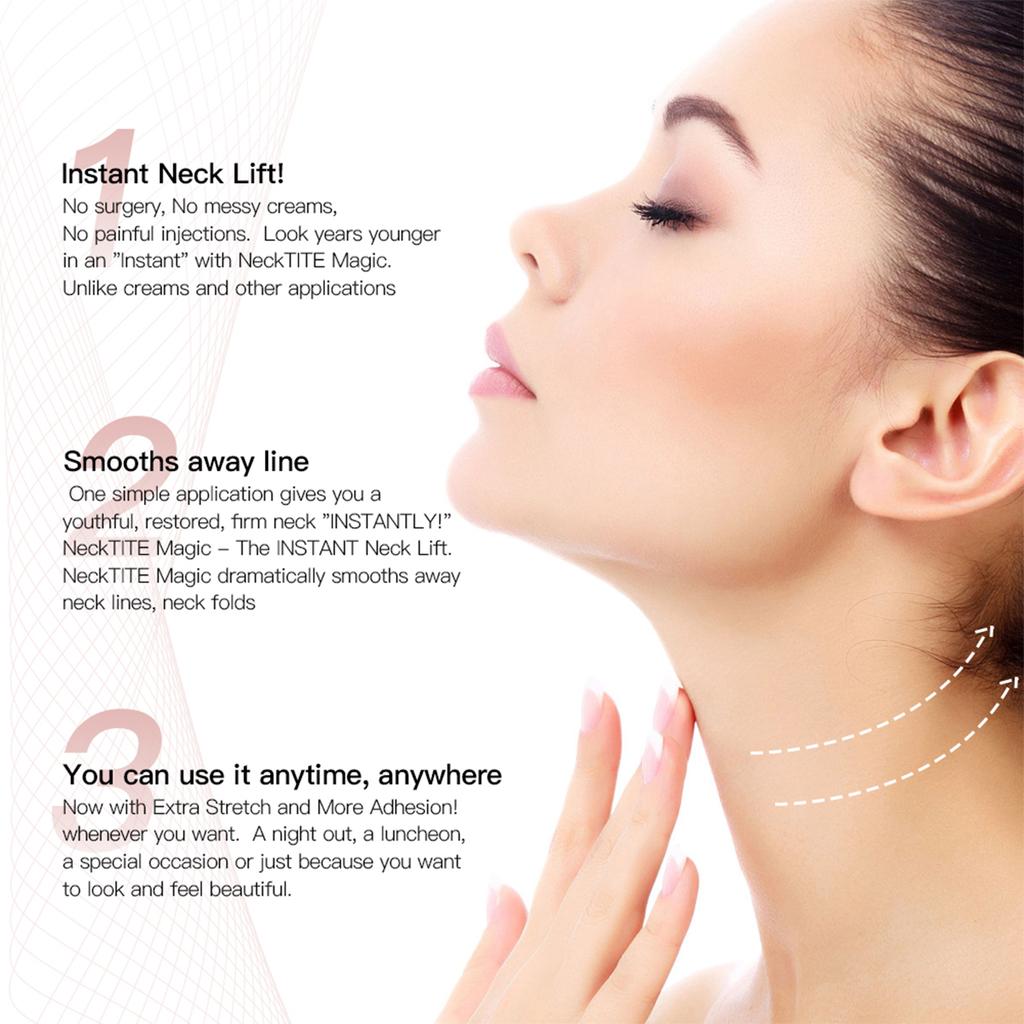 10 Stück Transparente Halsstraffungs-Pflaster Wasserdicht Elastizität Unsichtbar Faltenreduzierend Hals Klebe-Sticker Face Lift Tape