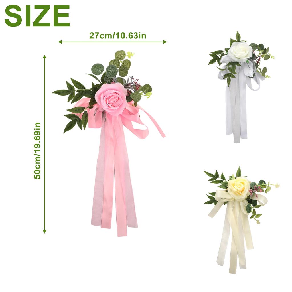 Forest Chair Back Flower Banquet Decoration Wedding Celebration Aisle Pew Flowers Floral Arrangement Silk Cloth Floral Plant