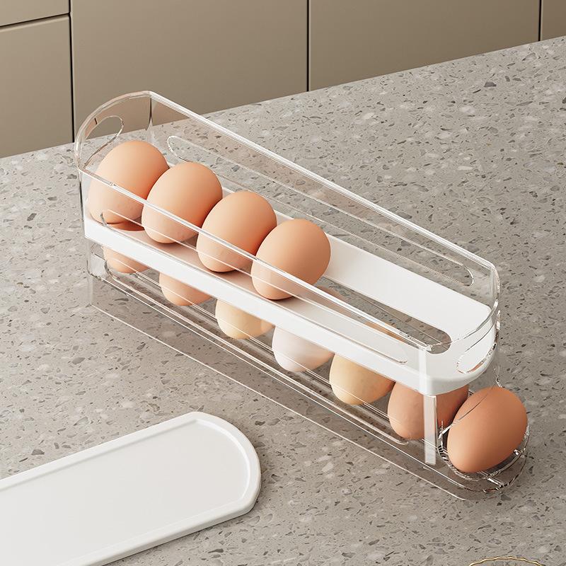 Household Refrigerator Egg Storage Rack, Plastic Fresh-keeping and Organizing Egg Storage Rack