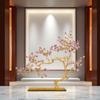 Chinese Light Luxury Brass Jewelry Crystal Branches Leave Lucky Tree For Family Hotel Entrance Living Room