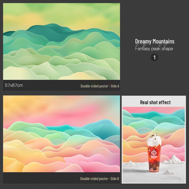 3D Double-Sided Tree Shadow Background Paper for Photography: Minimalist Prop for Cosmetics, Food, and Jewelry Still Life