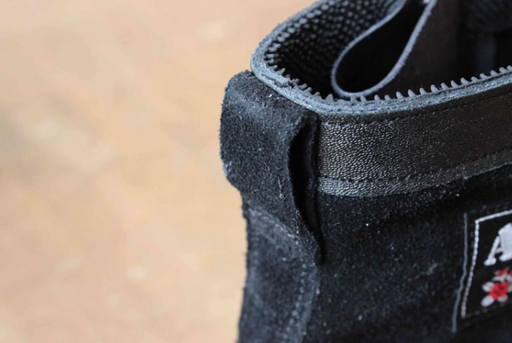 Tsubaki Model Safety Velor Zipper Mid Length CHS29 JIS Made In Black Shoes, Lace-up, Included, Standard, Japan, 26.0cm