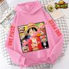Spring Autumn Luffy Zoro Boys Girls Sweatshirt Hooded Pullover Anime One Piece Hoodies Casual Streetwear Costume Fashion Tops