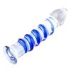 Clear Blue Color Strip Crystal Glass Quantity Plug