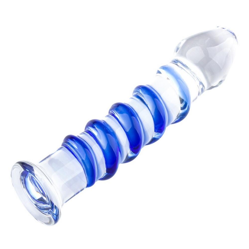 Clear Blue Color Strip Crystal Glass Quantity Plug