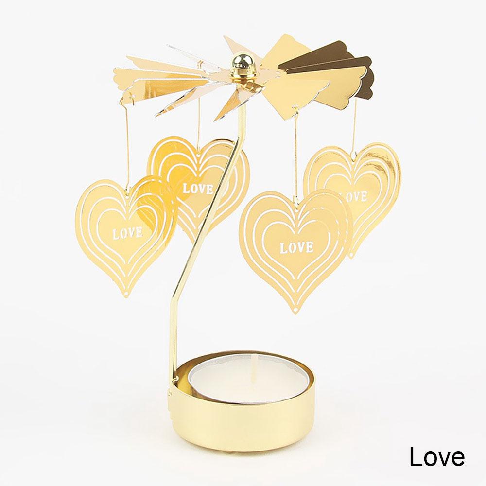 Revolving Lantern Home Decor Candle Holders Wedding Decoration Accessories Candlesticks For Candelabro Centerpiece Vintage