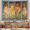 FENDROM Vintage Collection Tapestry Wall Hanging Art Home Decor, The Times of the Day Series by Alphonse Mucha Art Print Painting for Living Room