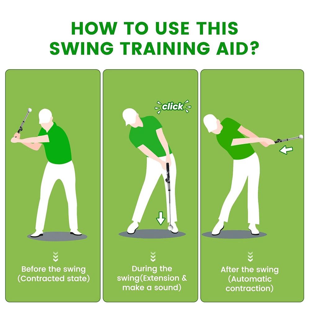 Rhythm Click Sound Golf Swing Training Aid Golf Training Rod Strength & Tempo Training