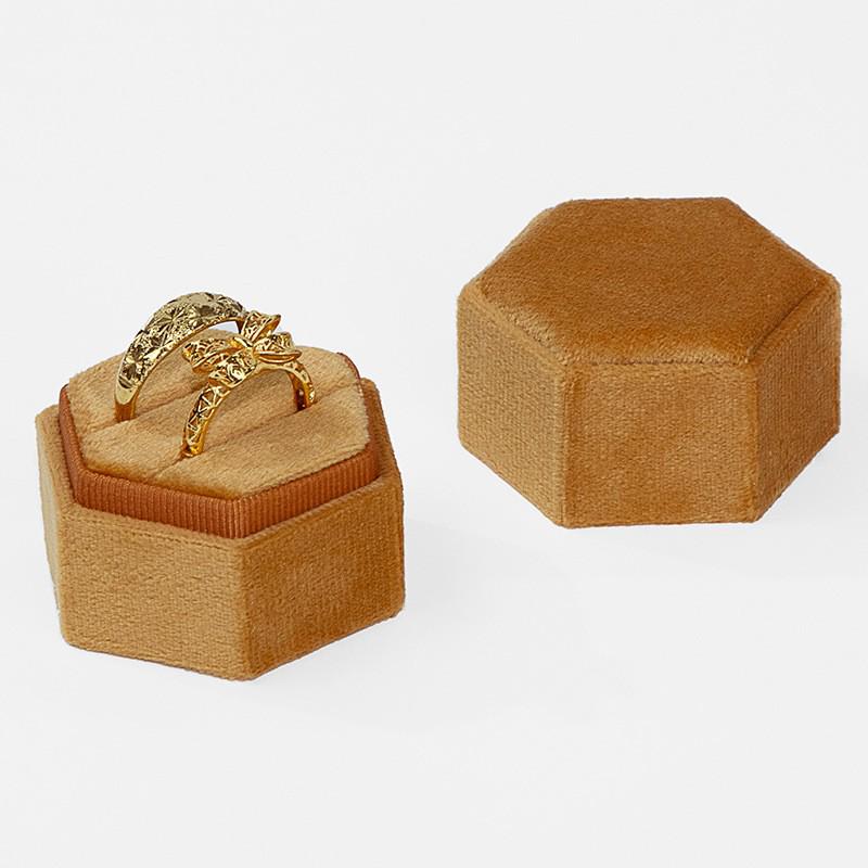 Flannel Hexagonal Jewelry Box for Bracelets and Rings