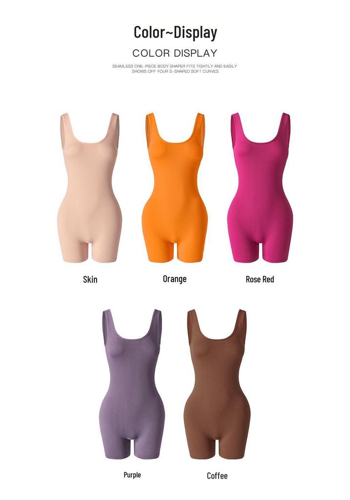 Women's Seamless Nude Bodysuit: Tight-fitting Yoga Wear for Fitness, Running, and Waist Slimming Sportswear.