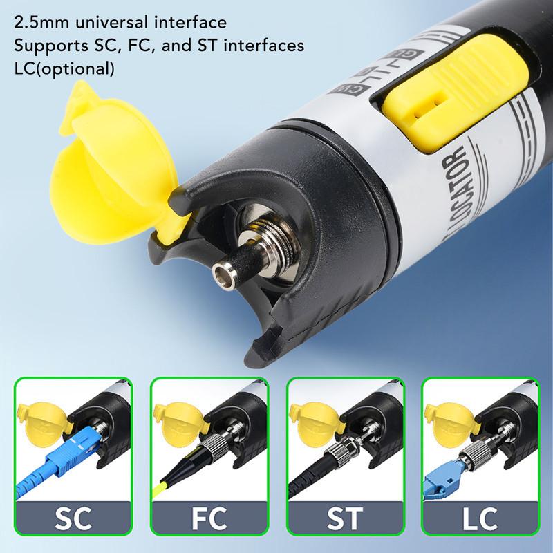 K-C15 Visual Fault Locator 15km 650nm Red Light for Fiber Optic Cable Break Detection with Universal 2.5mm Adapter