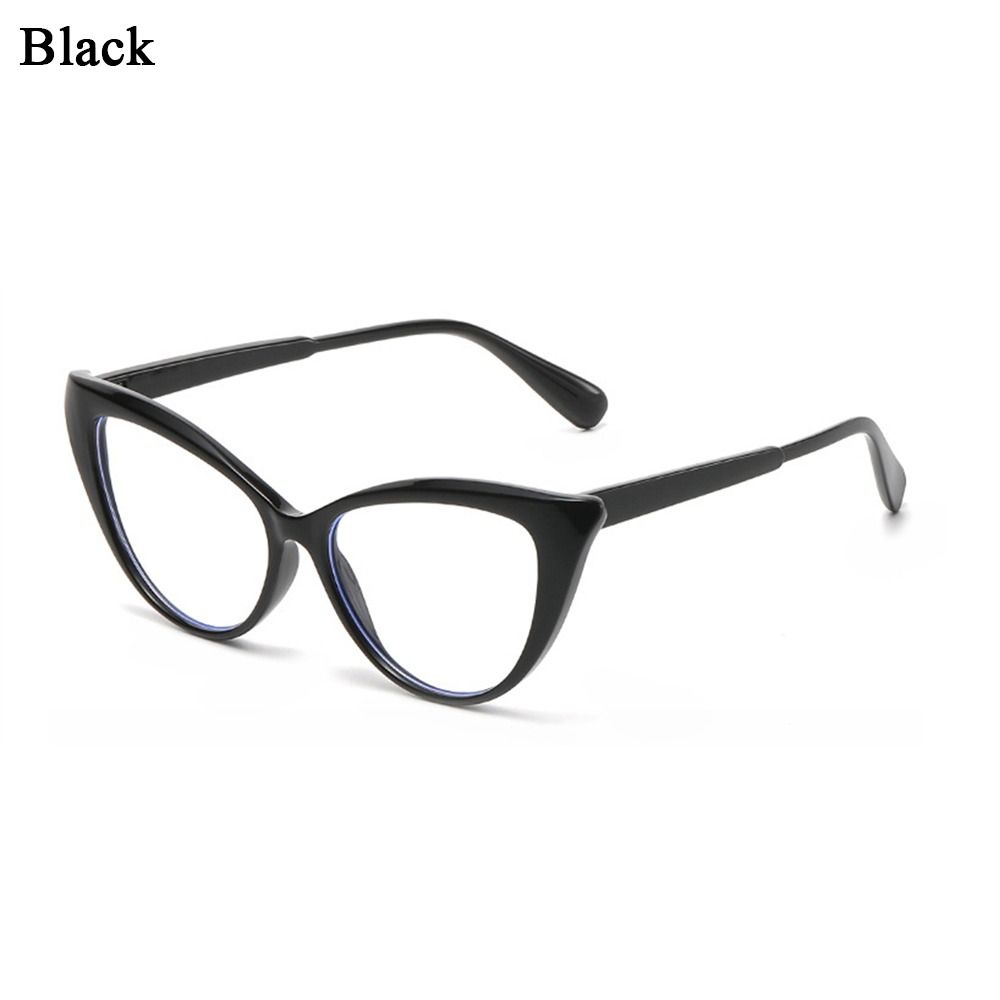 Fashion Cat Eye Design Leopard Print Women Anti-Blue Light Glasses Big Frame Transparent Lens Vision Care Computer Eyeglasses