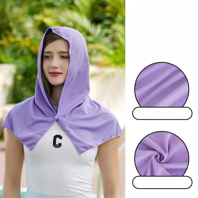 New Full Cold Feeling Cooling Beach Shawl Summer Sun Protection Breathable and Anti-ultraviolet Sun Visor Headscarf