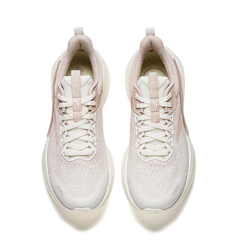 Anta Lingyun Schlicht Vielseitig Trendig Rutschfest Abriebfest Low-Top Freizeit Laufschuhe Damen Sneaker Weiß Rosa 922525502-2