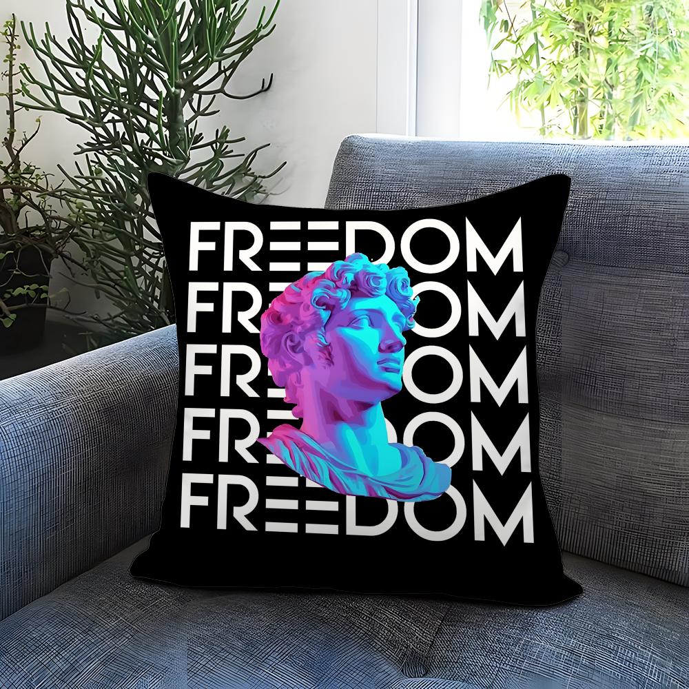 Creative Sculpture Painting Cushion Cover Comfortable Reversible Pillow Cover Ideal for Car Sofa Bedroom  Beyond