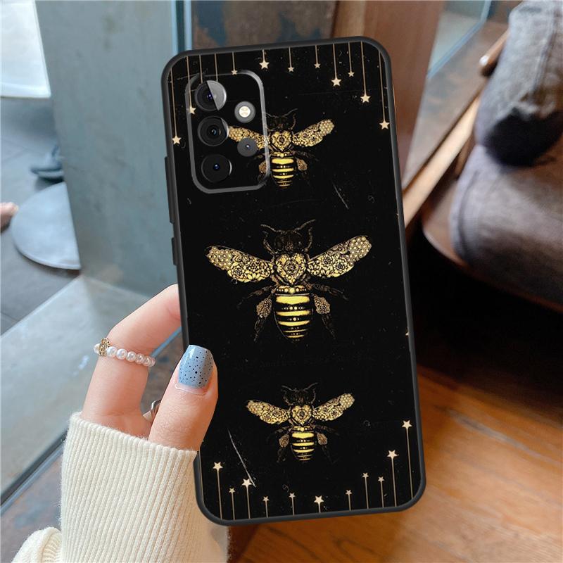 Bee Art Print Cute Cartoon Floral Case For Samsung Galaxy A54 A34 A14 A15 A13 A53 A16 A26 A36 A56 A12 A22 A32 A52 A06 A35 A55