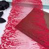 Red Chantilly Lace, 1.5m X 23cm, Non-stretch Eyelash Mesh Lace Fabric for Lingerie, Bra, Underwear, Dress, Garment, Sewing & Crafting
