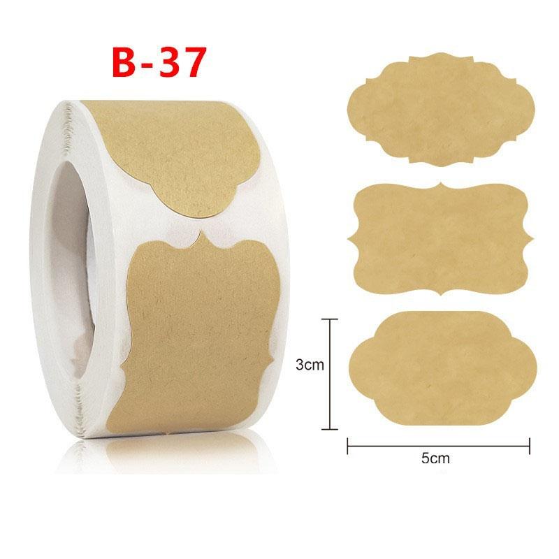 Naklejki z papieru Kraft Puste etykiety Ręcznie robione artykuły papiernicze Etykiety na prezenty Papier dekoracyjny Etykieta na słoik z przyprawami Naklejka do zaklejania kopert DIY