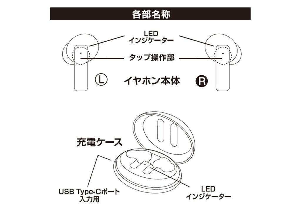 Kashimura True Wireless Stereo Earphones, AACWaterproof, Black, BL-134
