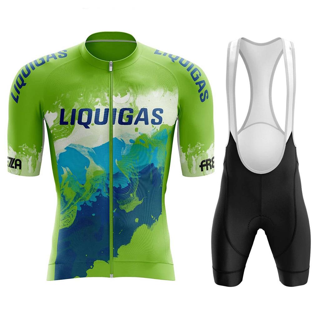 Men's Summer Cycling Suit Short Sleeve Suit Bicycle Road Suit Quick Drying Breathable Mountain Strap Cycling Pants Top 2026