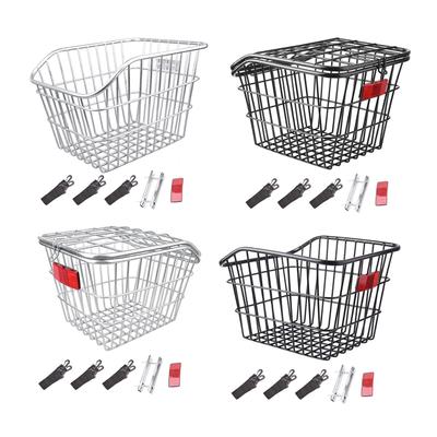 Bike Rear Basket Storage Basket Strengthened Frame Practical Cargo Rack Biking Rack Basket for Riding Luggage