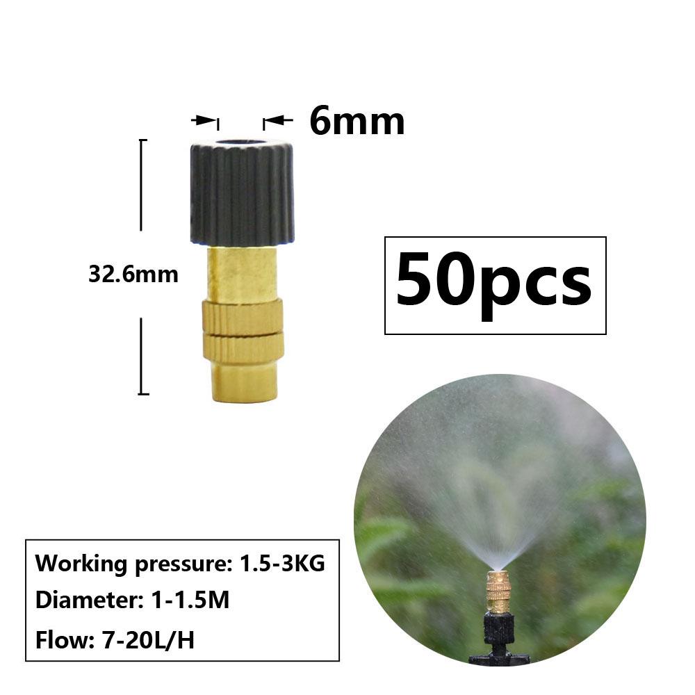 15-250Pcs Micro Drip Irrigation Misting Brass Nozzle Garden Spray Cooling Parts Copper Sprinkler with Thread Barb Tee Connector