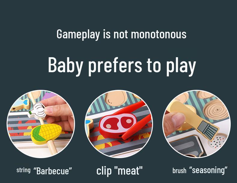 Children's BBQ Skewer Playset: Early Education Shape Matching Toys for Ages 3-6