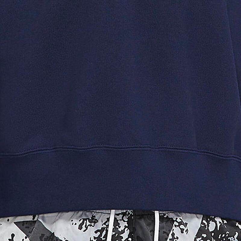 Jordan Embroidered Crew Neck Long Sleeve Sweatshirt Women Tops Navy-Blue DQ0864-410